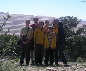 Family at sand dunes